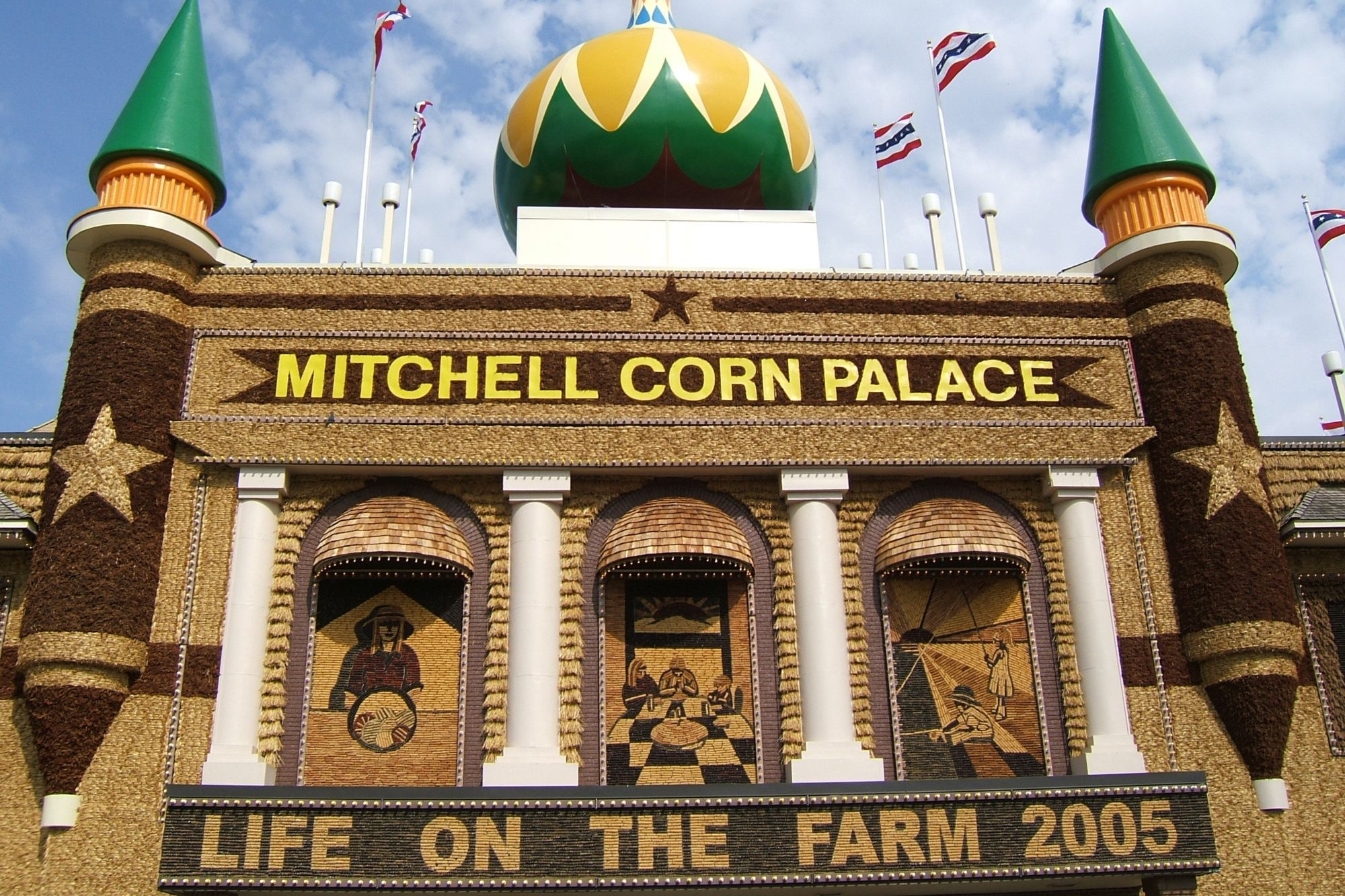 the front of corn palace