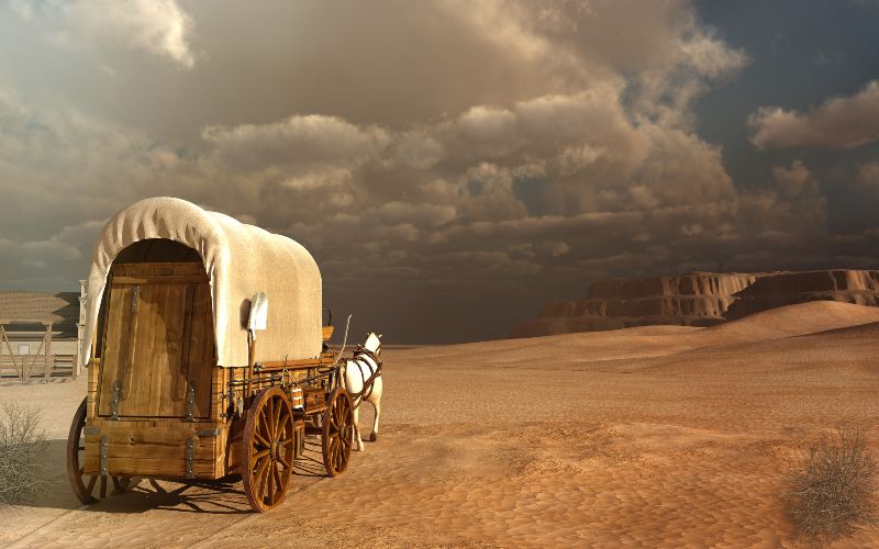 Old West Wagon In Desert