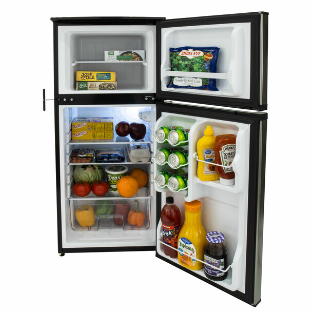 Open Refrigerator With Food Inside
