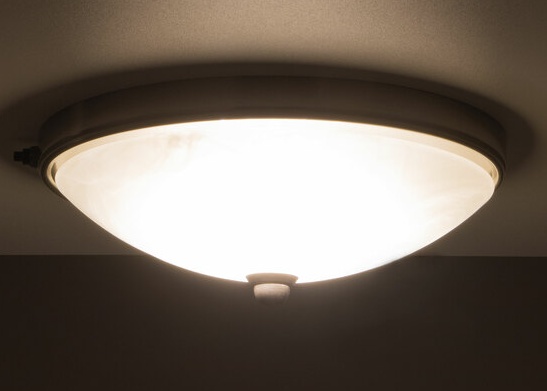 Ceiling Mounted Light Turned On