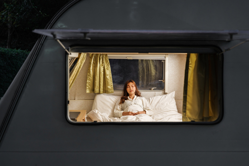 Woman Resting In An RV