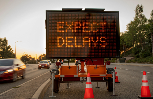 Expect Delays Road Sign