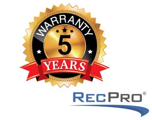 RecPro five year warranty sticker RecPro five year warranty sticker